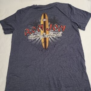 Ron Jon Navy Graphic Surfboard Tee with Red Accents